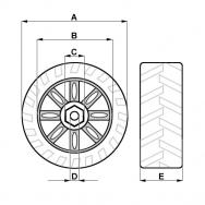 A-133mm, B-79mm, C-12mm, D-4mm, E-65mm 