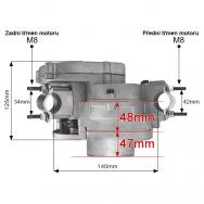 Rozměry motoru s tahovým startérem Rozměry motoru s tahovým startérem